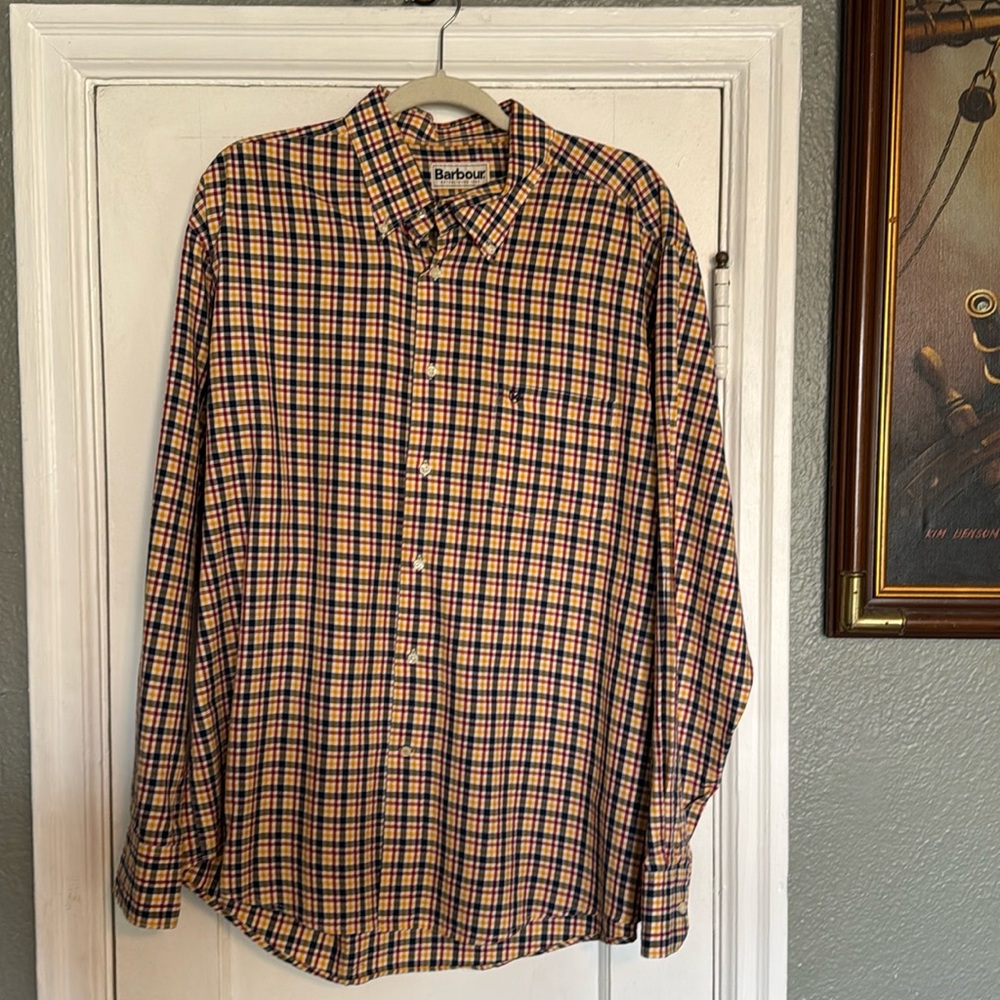 Barbour red yellow and blue plaid